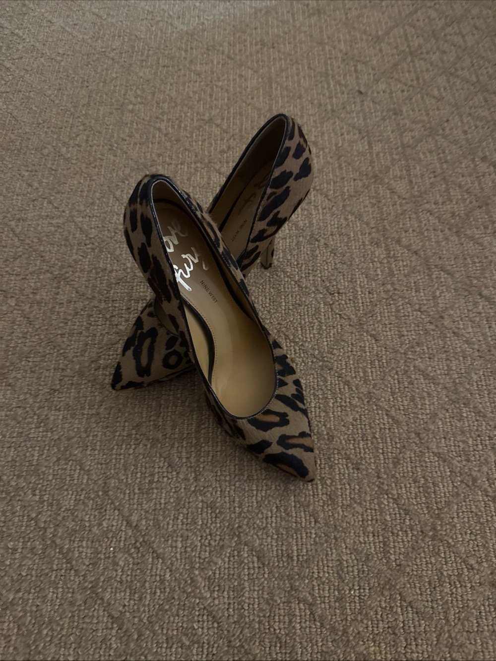 Nine West Leopard-Print Pointed Toe Pumps in Tan and Black - Picture 6 of 6